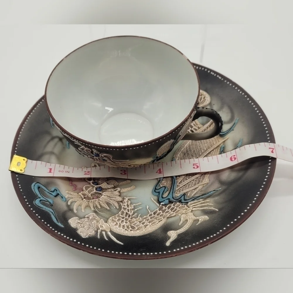 Vintage Hand Painted Nippon Moriage Dragonware Tea Set (Cup and Saucer)​​​
